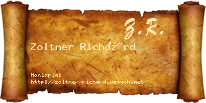 Zoltner Richárd névjegykártya